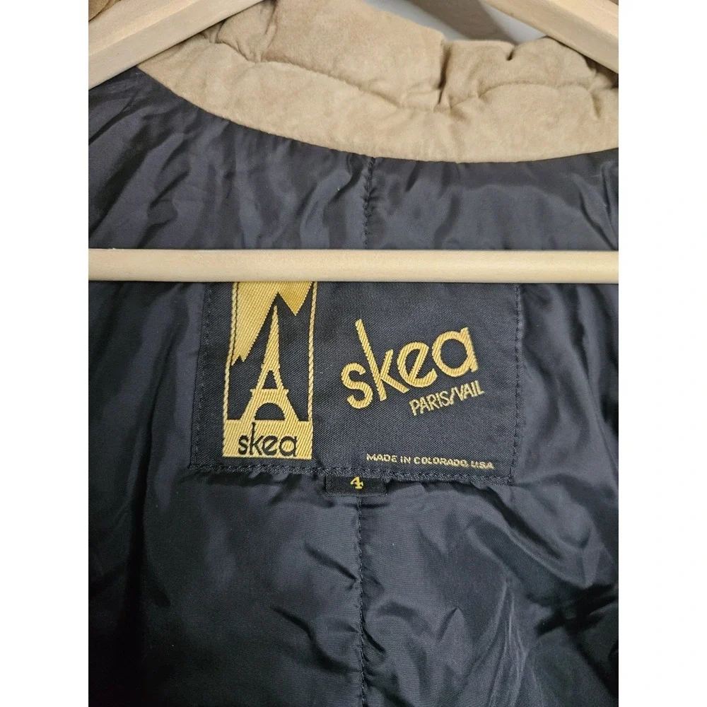 Skea Paris/Vail Women's Vintage Parka Ski Snow Jacket‎ Size 4 Brown Faux Suede